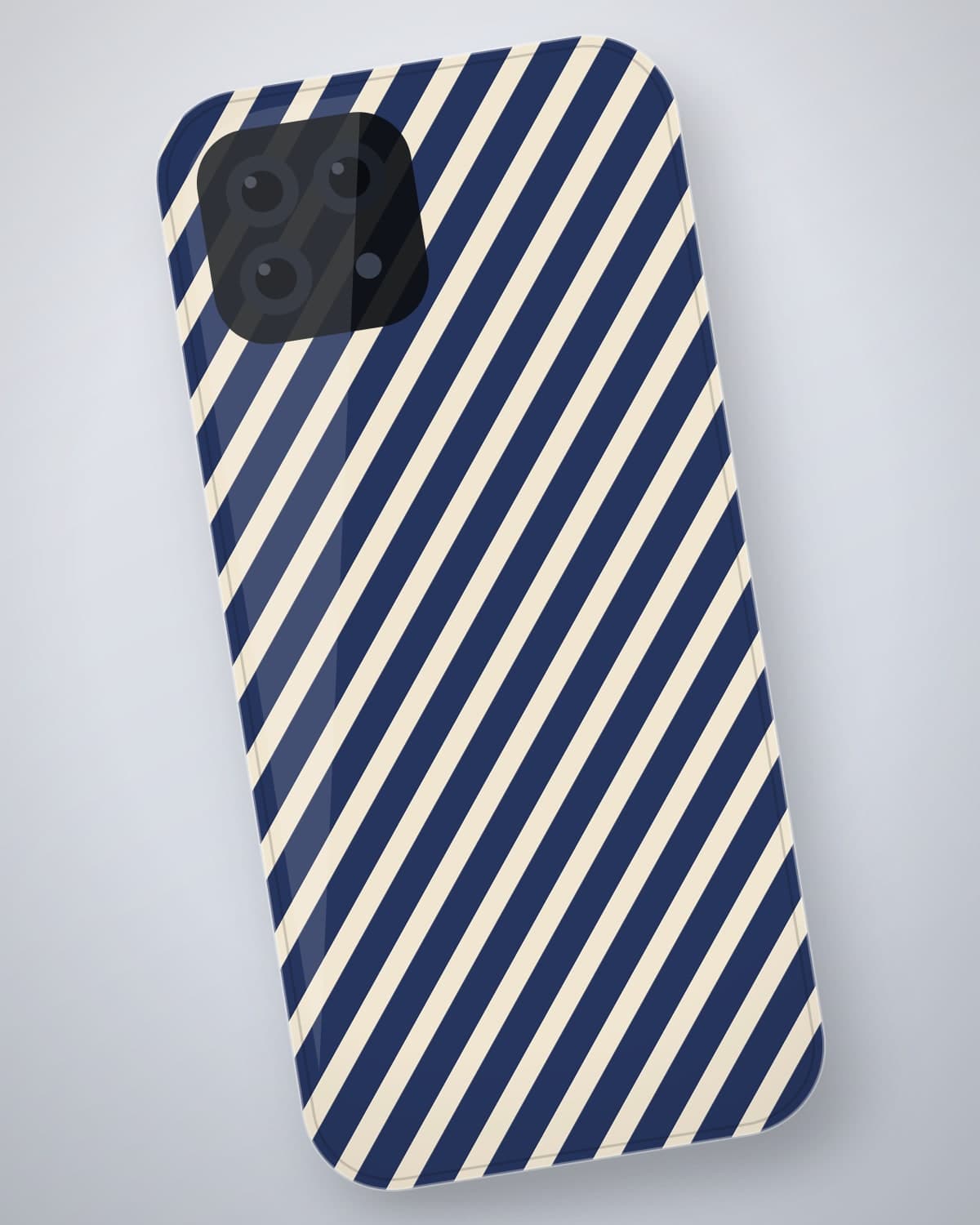Ajrak Block Print Case in Indigo for iPhone 18 Pro — side profile