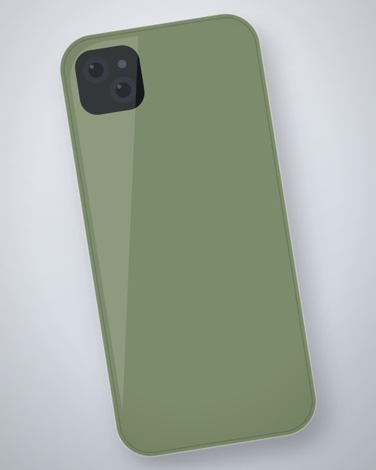 Naram Liquid Silicone Case in Sage for iPhone 13 — side profile